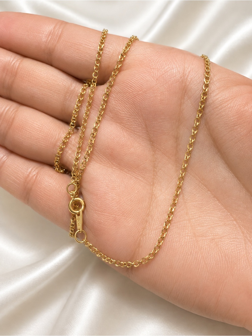 Real Gold 10K Minimalist Gold Cable Chain Necklace Women 18” read description 👀